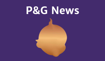  kewpie head with the words P and G news